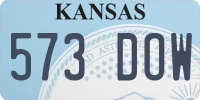KS license plate 573DOW