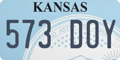 KS license plate 573DOY