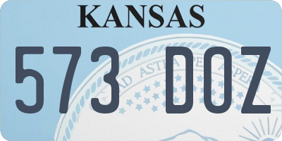 KS license plate 573DOZ