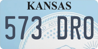 KS license plate 573DRO