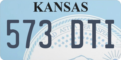 KS license plate 573DTI