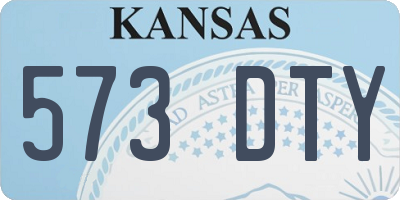 KS license plate 573DTY