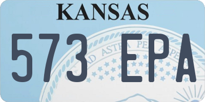 KS license plate 573EPA