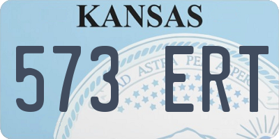KS license plate 573ERT