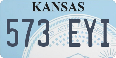 KS license plate 573EYI