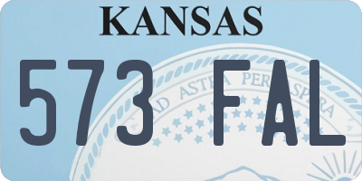 KS license plate 573FAL