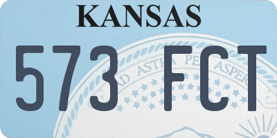 KS license plate 573FCT
