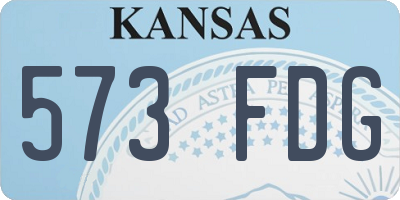 KS license plate 573FDG