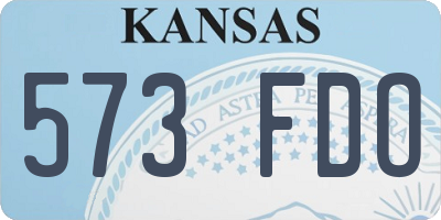 KS license plate 573FDO
