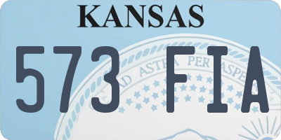 KS license plate 573FIA