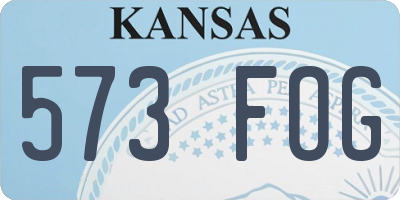 KS license plate 573FOG
