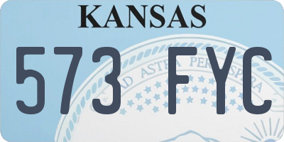 KS license plate 573FYC