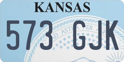 KS license plate 573GJK