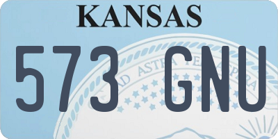 KS license plate 573GNU