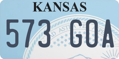 KS license plate 573GOA