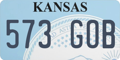 KS license plate 573GOB