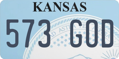 KS license plate 573GOD