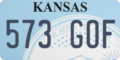 KS license plate 573GOF