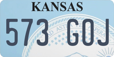 KS license plate 573GOJ