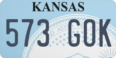 KS license plate 573GOK