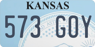 KS license plate 573GOY