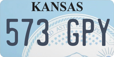 KS license plate 573GPY