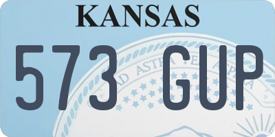 KS license plate 573GUP