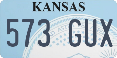 KS license plate 573GUX