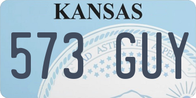 KS license plate 573GUY