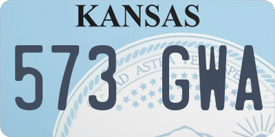 KS license plate 573GWA