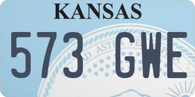 KS license plate 573GWE