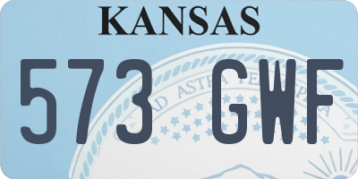 KS license plate 573GWF