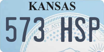 KS license plate 573HSP