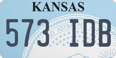 KS license plate 573IDB