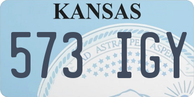 KS license plate 573IGY
