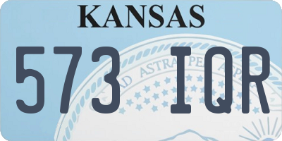 KS license plate 573IQR
