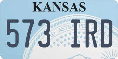 KS license plate 573IRD