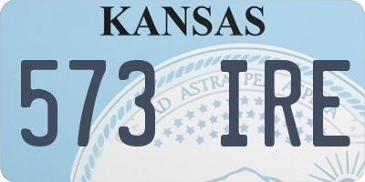 KS license plate 573IRE