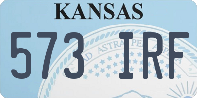KS license plate 573IRF
