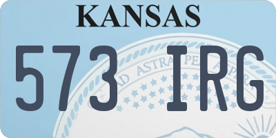 KS license plate 573IRG