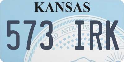 KS license plate 573IRK