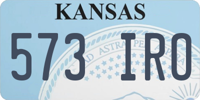 KS license plate 573IRO