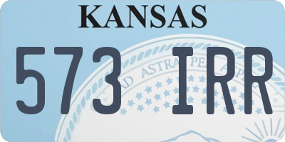 KS license plate 573IRR
