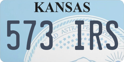 KS license plate 573IRS
