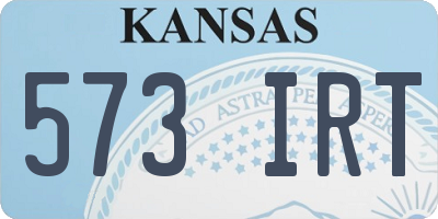 KS license plate 573IRT