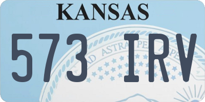 KS license plate 573IRV