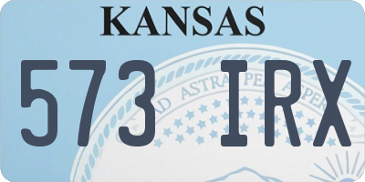 KS license plate 573IRX