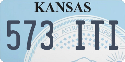 KS license plate 573ITI