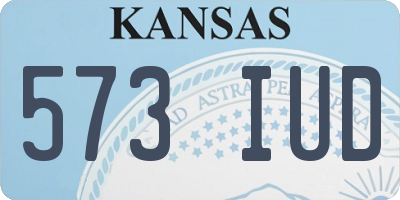 KS license plate 573IUD