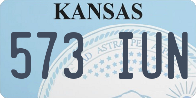 KS license plate 573IUN